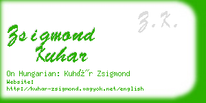 zsigmond kuhar business card
